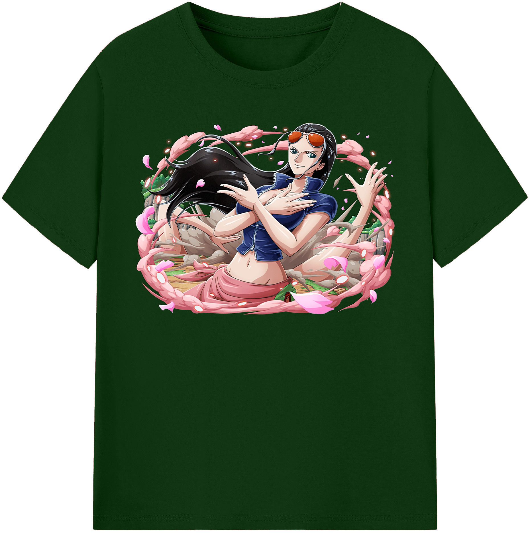ワンピース ニコ・ロビン ONE PIECE Nico Robin 綿100％半袖Tシャツ（フロントプリント）